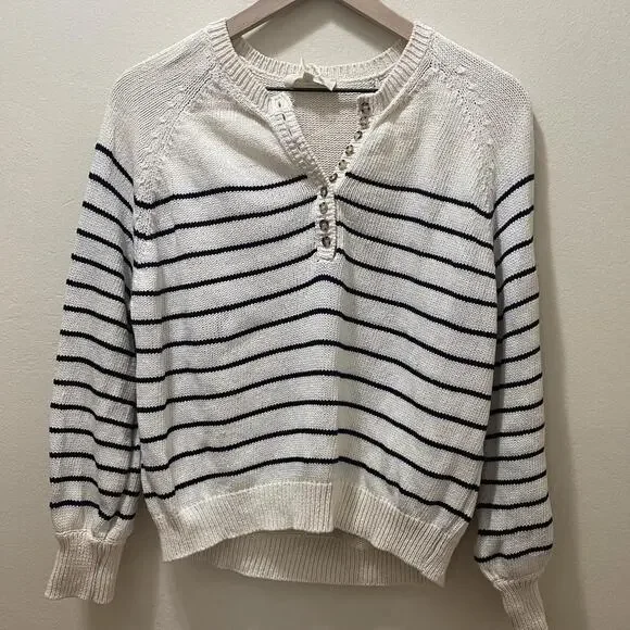 Sezane Leontine Jumper - S - Ecru / Navy - Picture 8 of 8